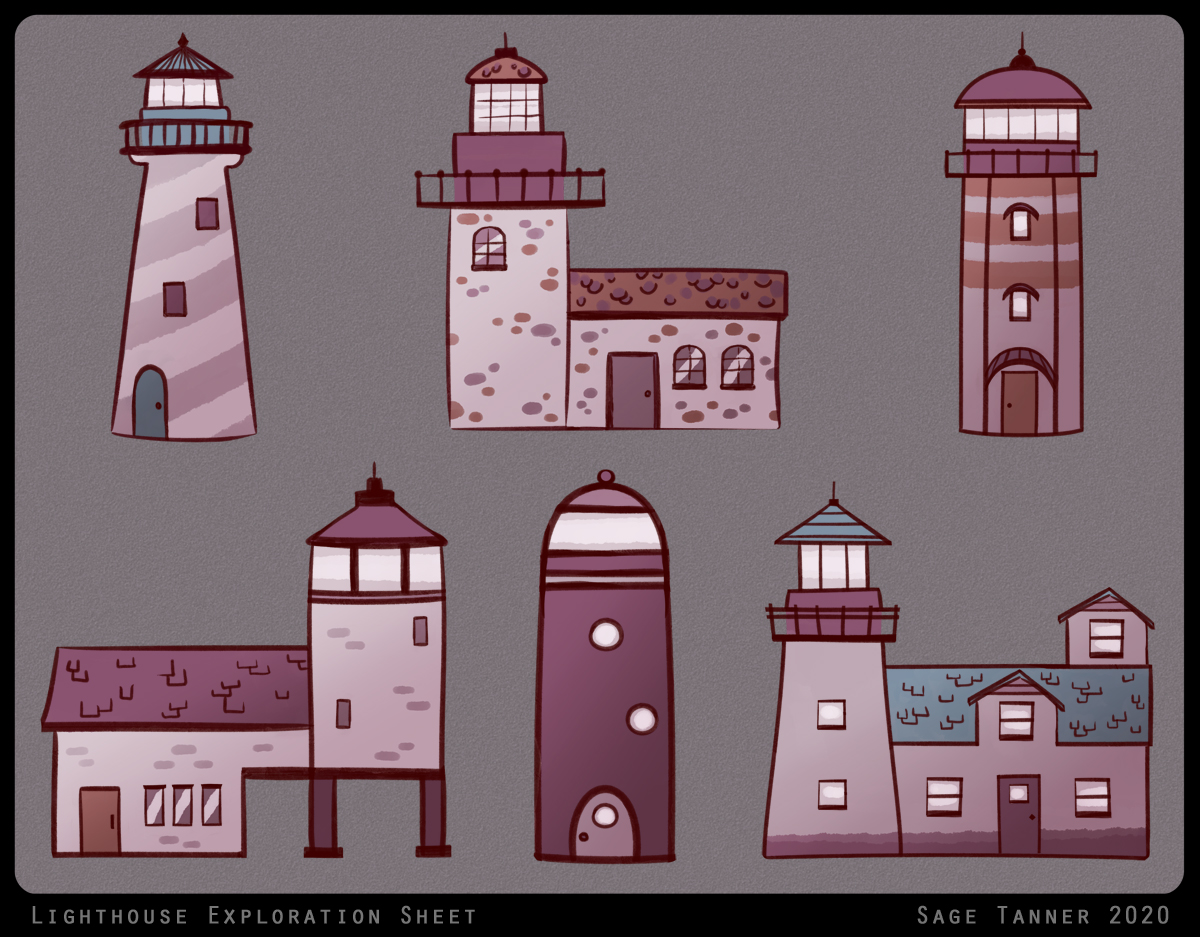 A sheet of lighthouse concepts.