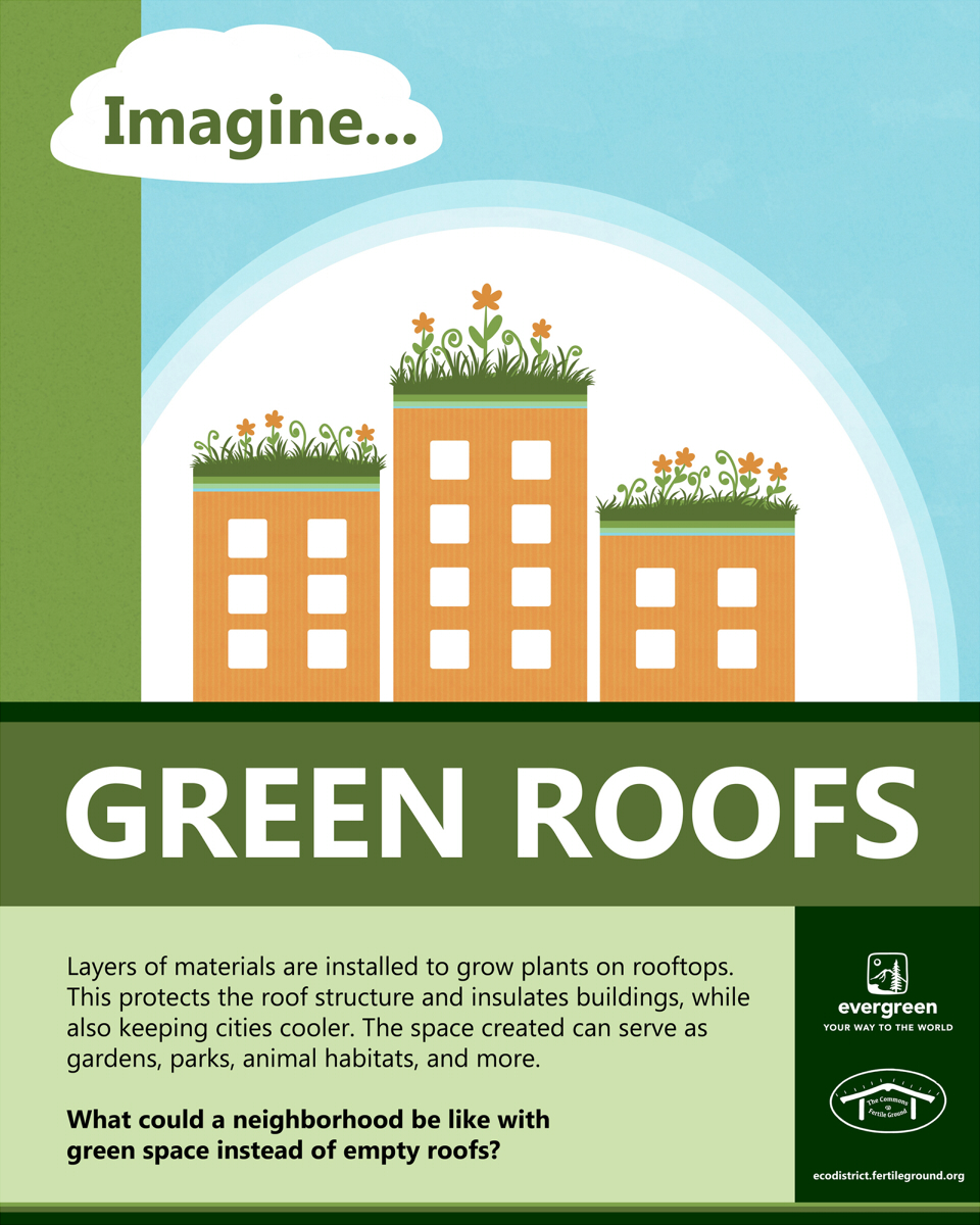 Poster about green roofs.